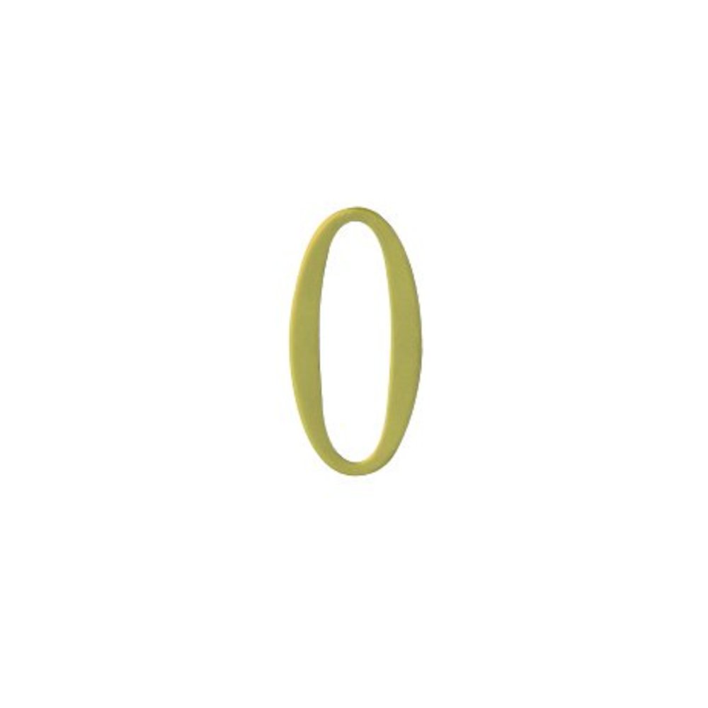 3 inch Brass Self Adhesive Address Number.  Number: 0. Picture 1
