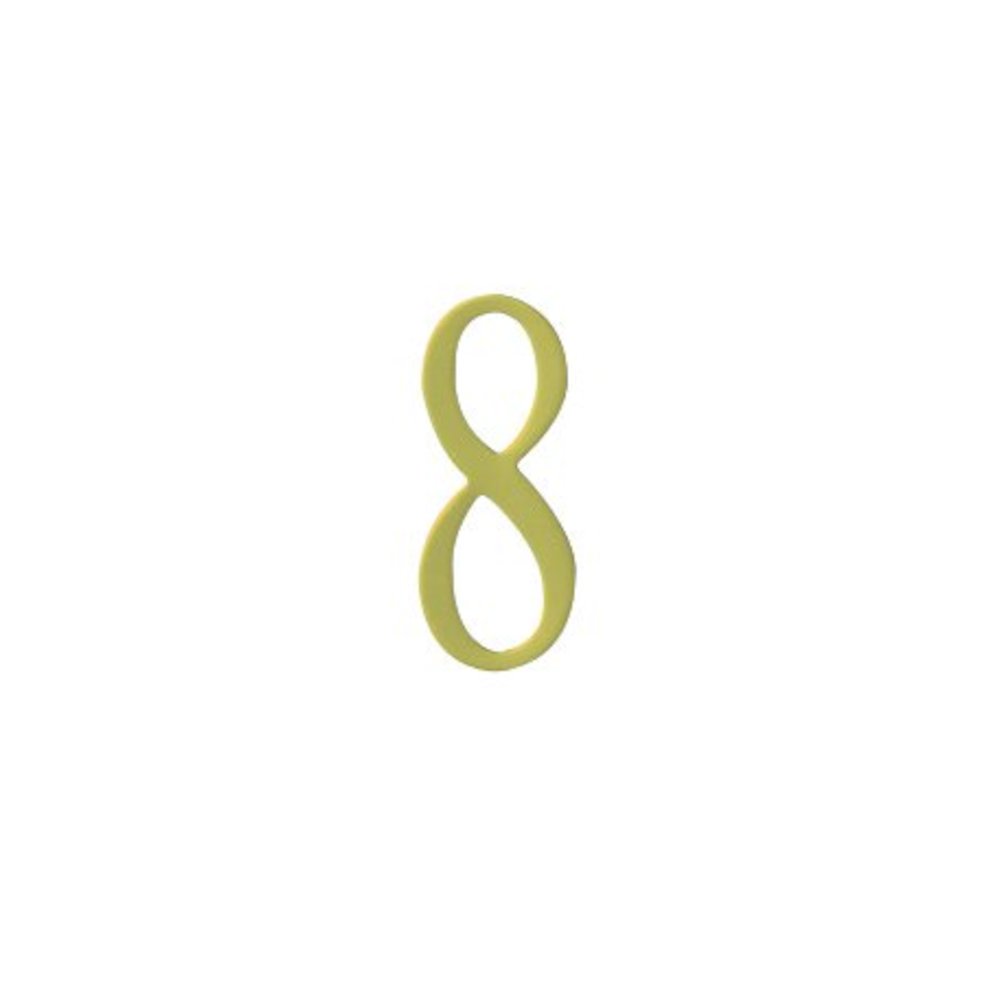 2 inch Brass Self Adhesive Address Number.  Number: 8. Picture 1