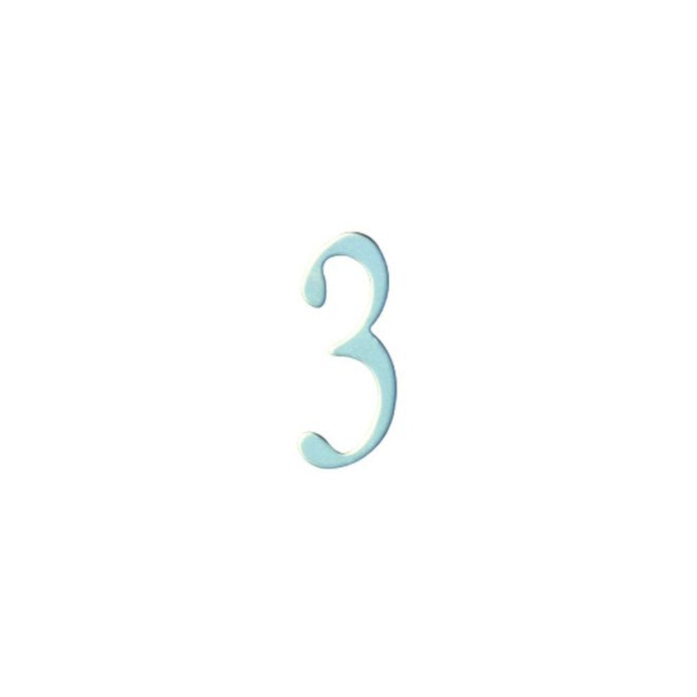 3 inch Stainless Steel Self Adhesive Address Number.  Number: 3. Picture 1