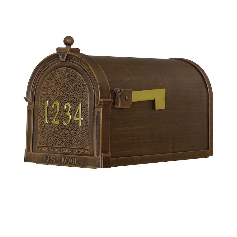 Berkshire Curbside Mailbox with Front Address Numbers and Fresno Mailbox Post. Picture 5