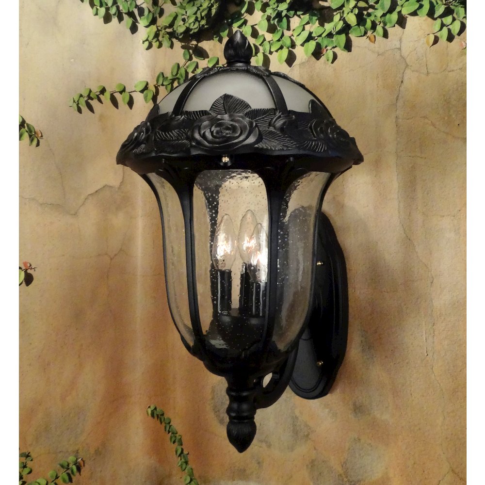 Rose Garden  Large Bottom Mount Light with Seedy Glass. Picture 2