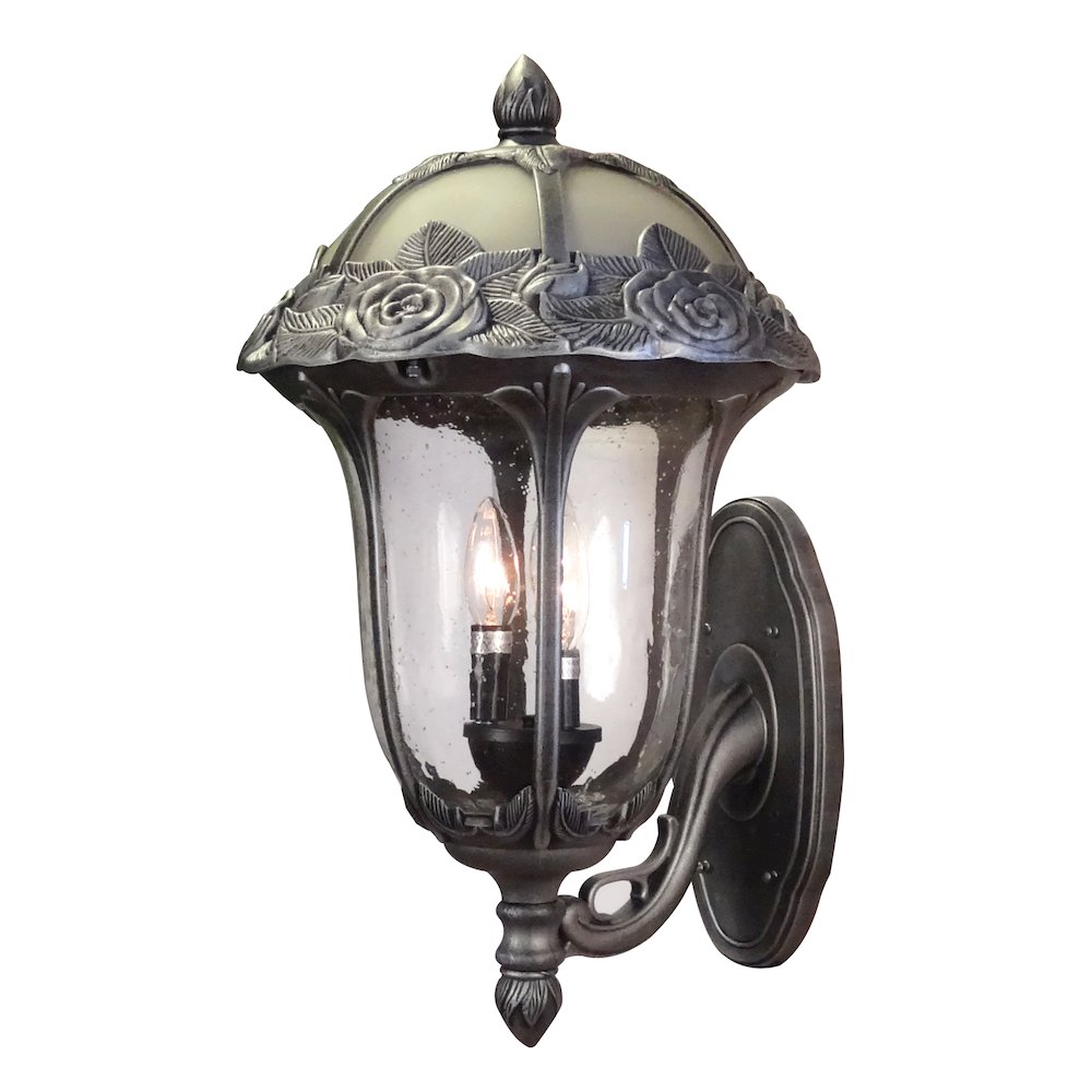 Rose Garden  Large Bottom Mount Light with Seedy Glass. Picture 1