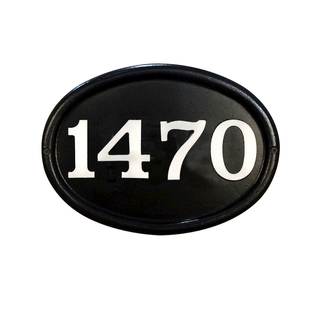 Cast Aluminum Address Plaque with Brushed Aluminum Numbers - Bold Italic Font. Picture 2