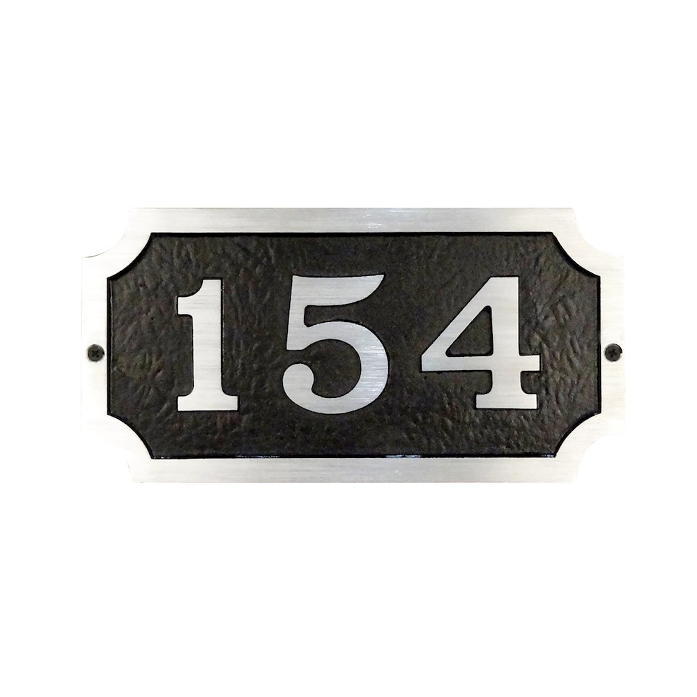 Traditional Cast Aluminum Address Plaque with Brushed Aluminum Numbers. Picture 2