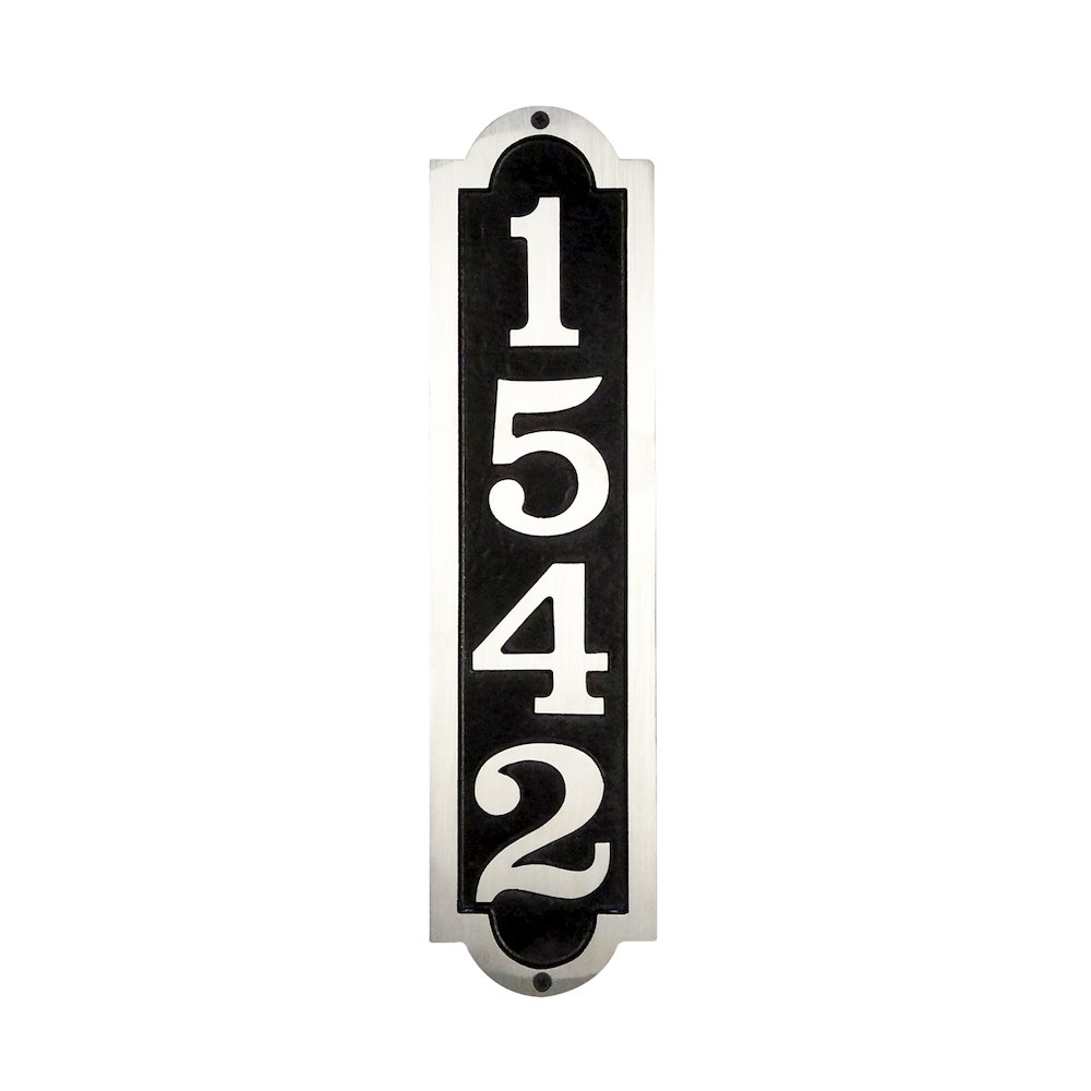 Hampton Cast Aluminum Address Plaque with Brushed Aluminum Numbers. Picture 1