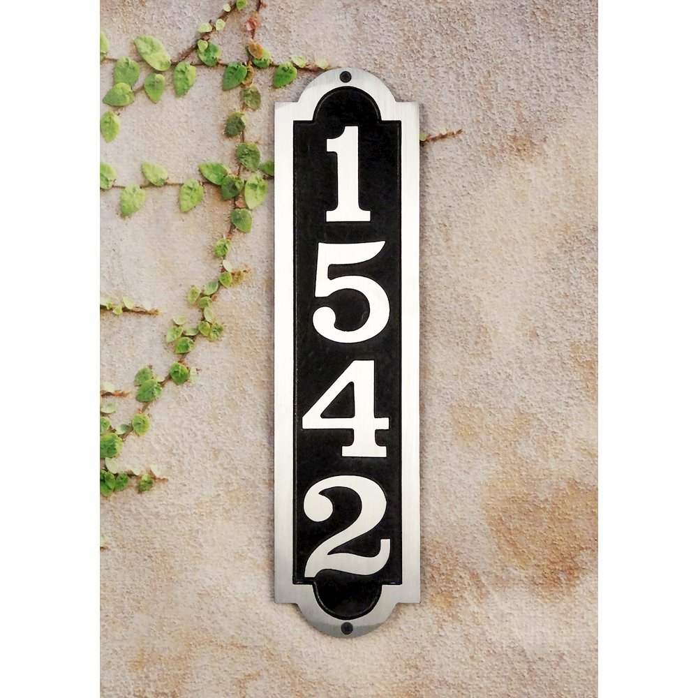Hampton Cast Aluminum Address Plaque with Brushed Aluminum Numbers. Picture 2
