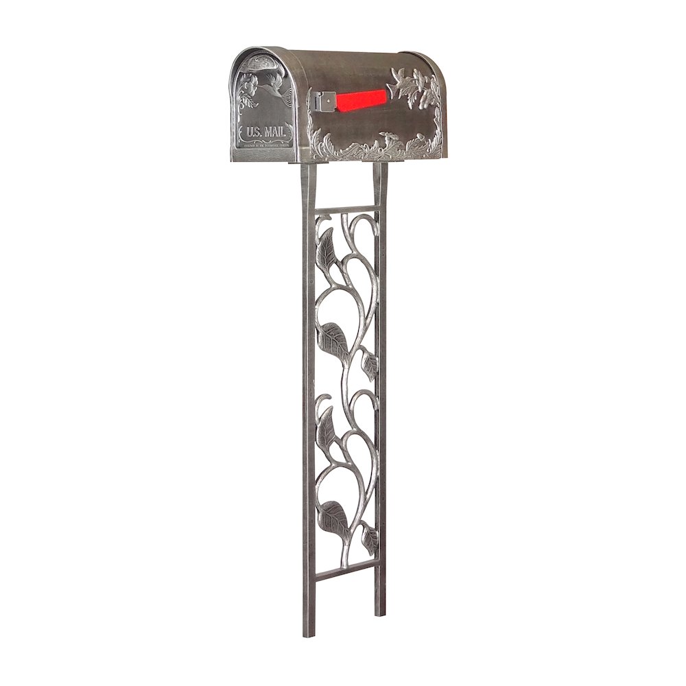 Hummingbird Curbside Mailbox with Floral Mailbox Post. Picture 1