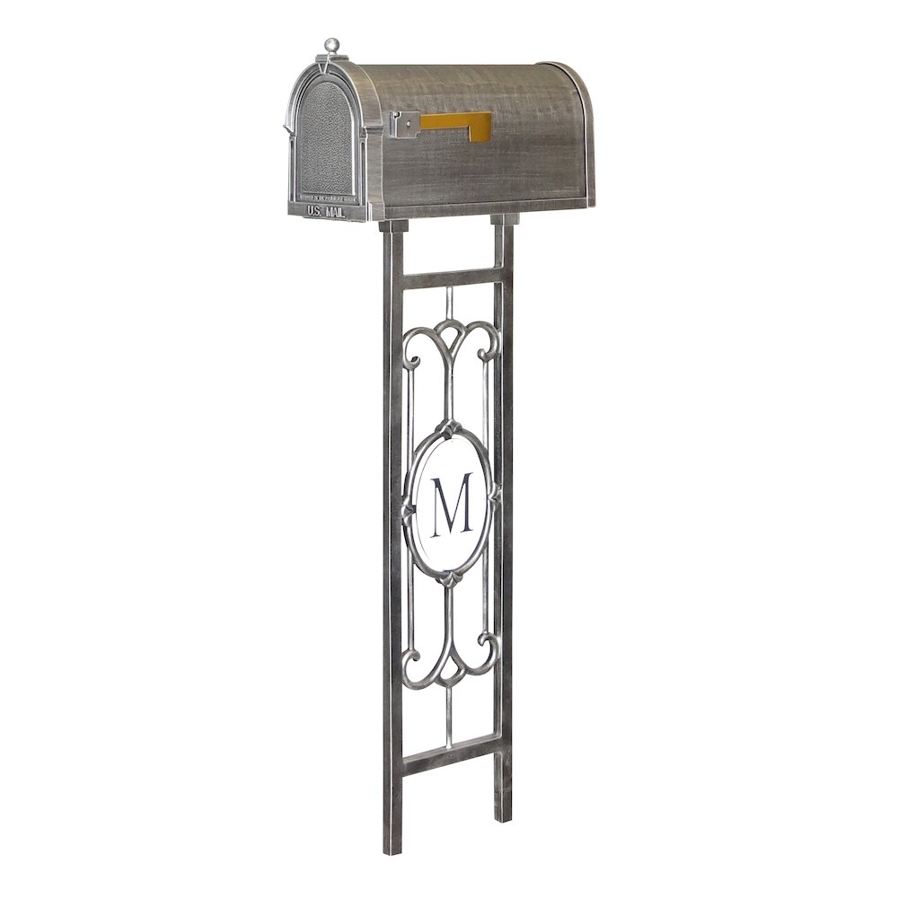 Berkshire Curbside Mailbox with Monogram Mailbox Post. Picture 1