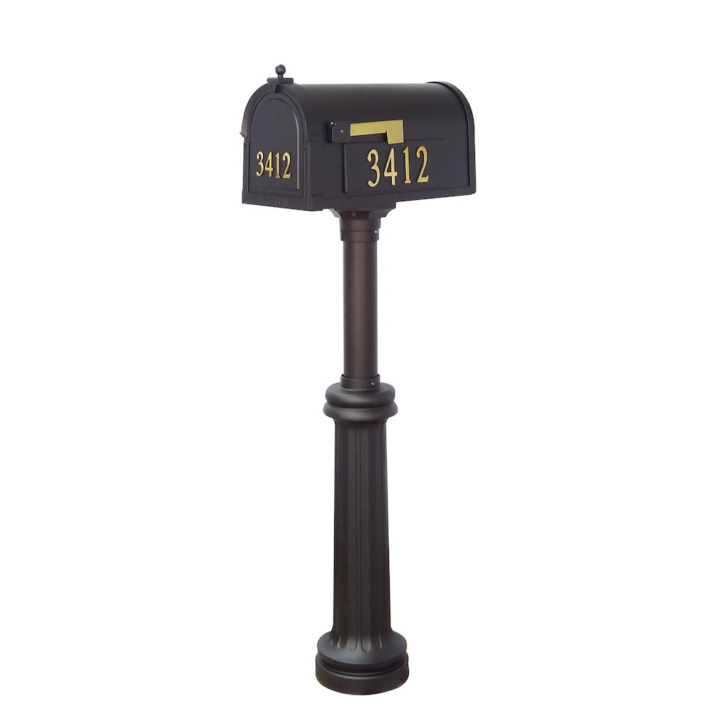 Curbside Mailbox with Front and Side Address Numbers and Bradford Mailbox Post. Picture 1