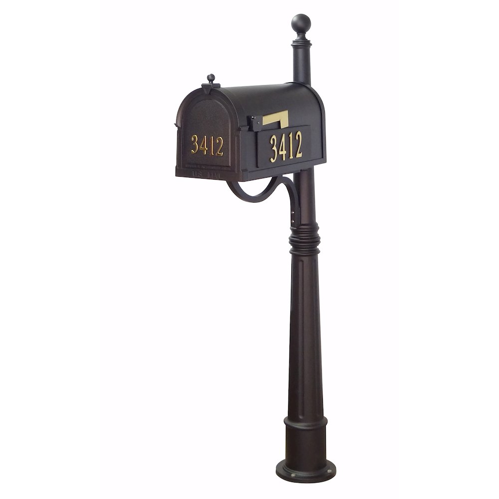 Curbside Mailbox with Front and Side Address Numbers and Ashland Mailbox Post. Picture 1
