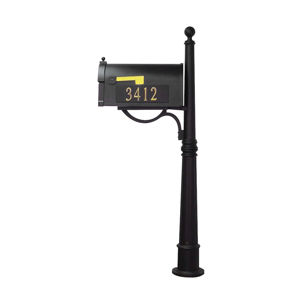 Curbside Mailbox with Front and Side Address Numbers and Ashland Mailbox Post. Picture 4