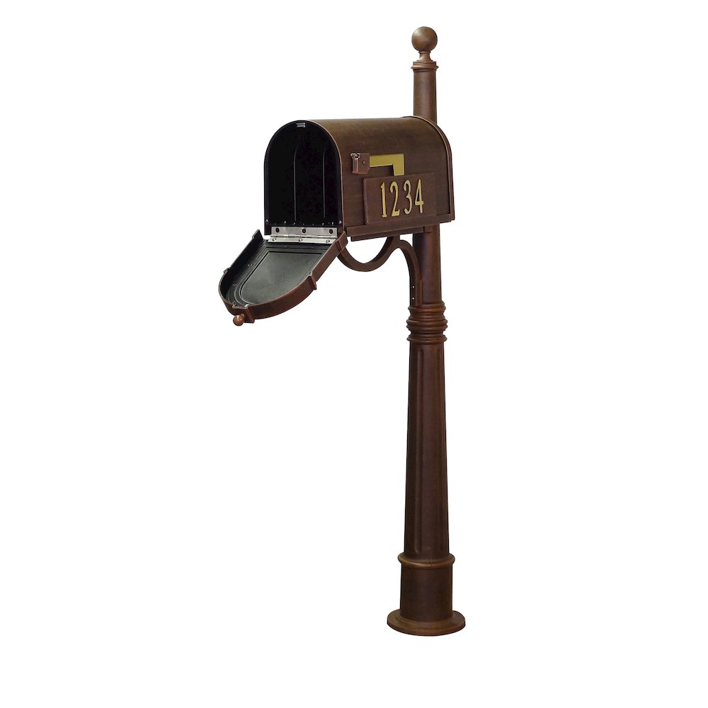 Curbside Mailbox with Front and Side Address Numbers and Ashland Mailbox Post. Picture 3
