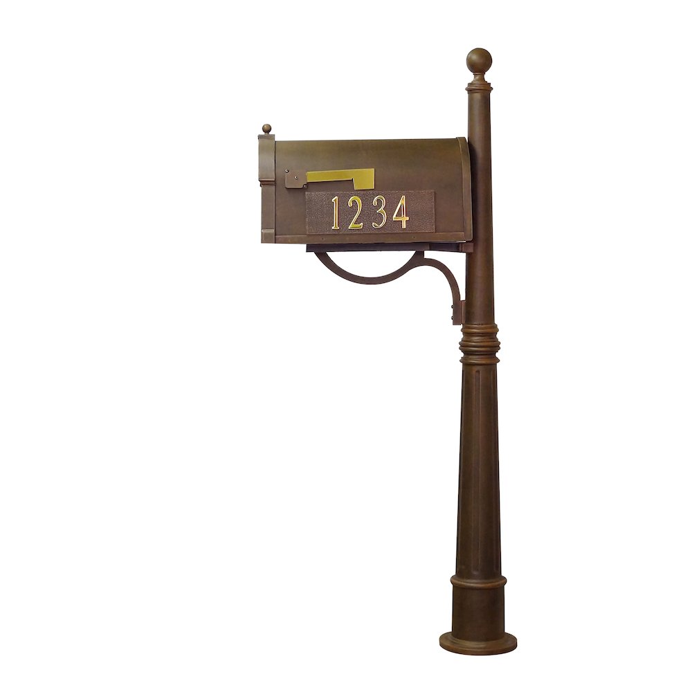 Curbside Mailbox with Front and Side Address Numbers and Ashland Mailbox Post. Picture 4