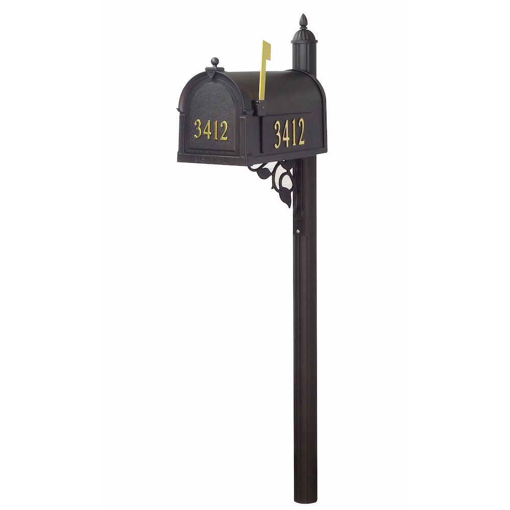 Curbside Mailbox with Front and Side Address Numbers and Albion Mailbox Post. Picture 2