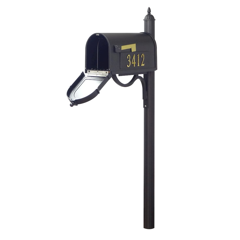 Curbside Mailbox with Front and Side Address Numbers and Richland Mailbox Post. Picture 3
