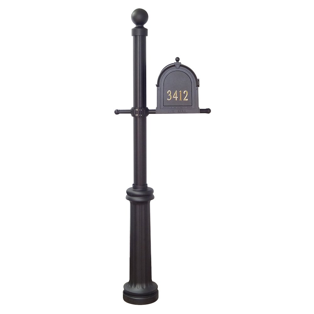 Berkshire Curbside Mailbox with Front Address Numbers and Fresno Mailbox Post. Picture 3