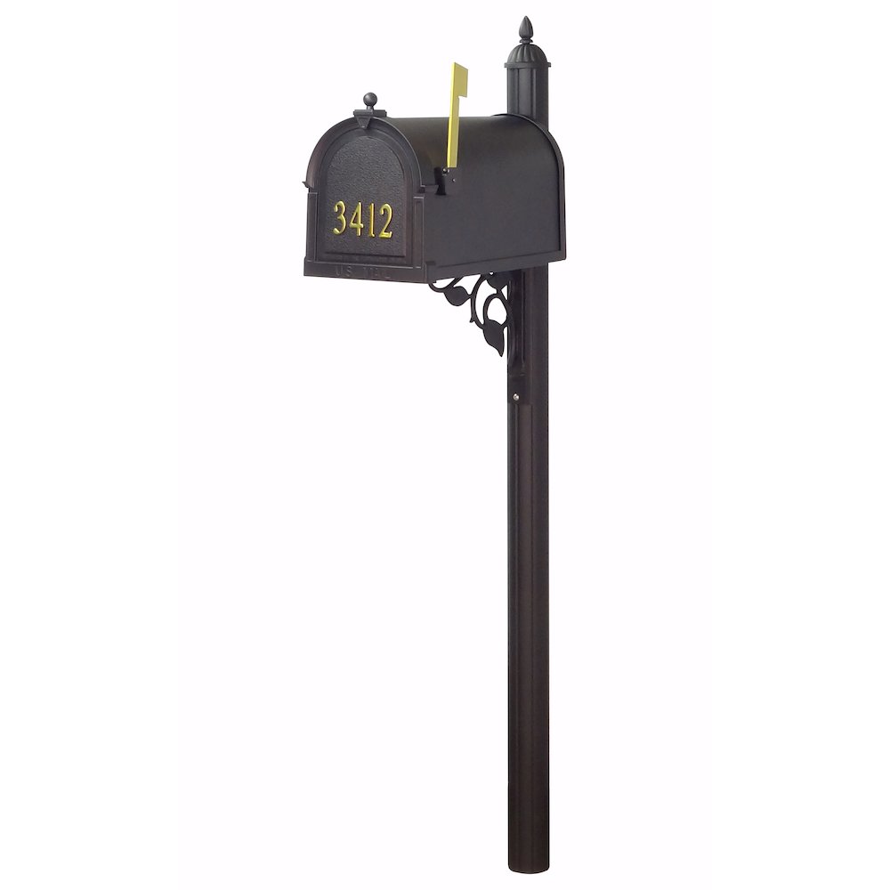 Berkshire Curbside Mailbox with Front Numbers and Albion Mailbox Post. Picture 2