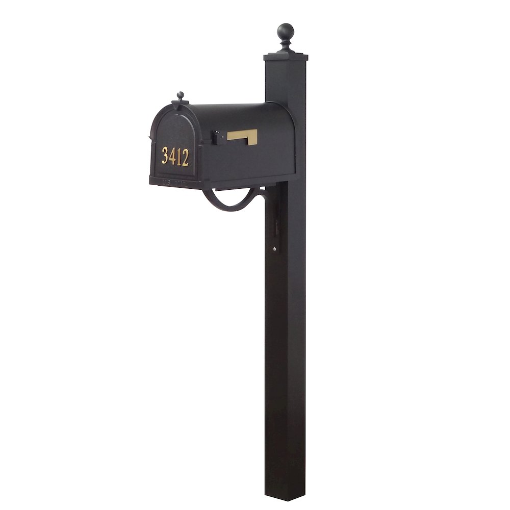 Berkshire Curbside Mailbox with Front Numbers and Springfield Mailbox Post. Picture 1