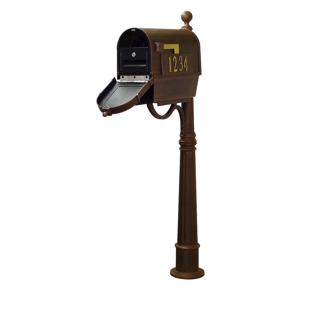 Curbside Mailbox with Front and Side Address Numbers, Newspaper Tube. Picture 1