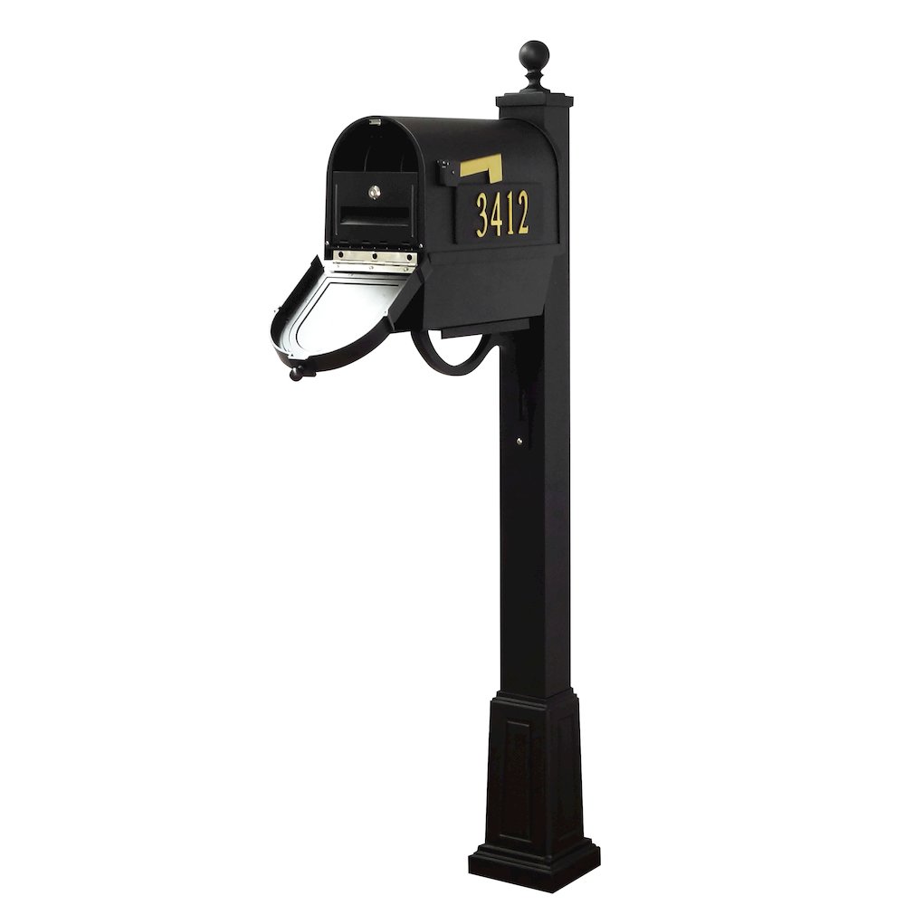 Curbside Mailbox with Front and Side Numbers, Newspaper Tube, Locking Insert. Picture 1
