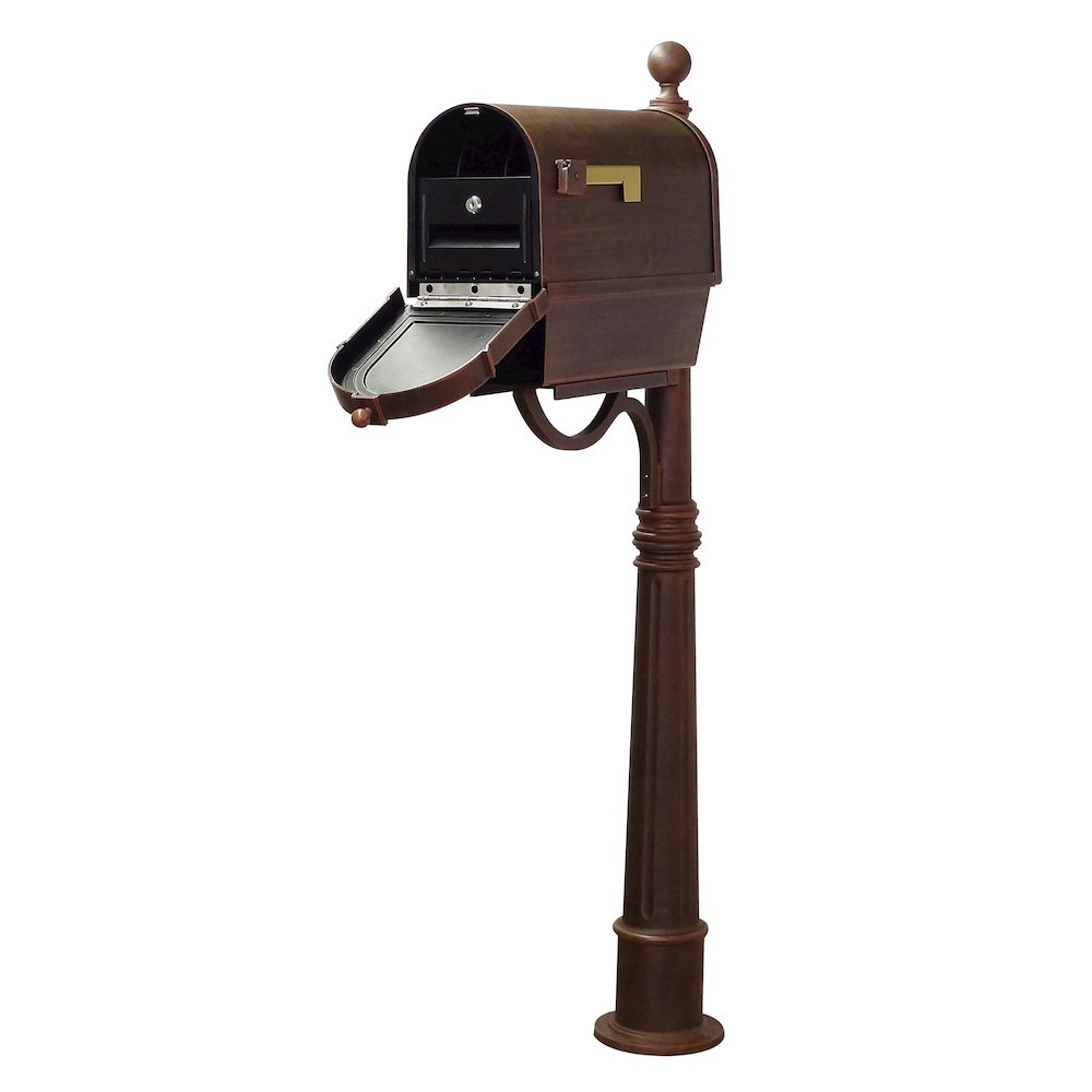 Curbside Mailbox with Front Address Numbers, Newspaper Tube. Picture 1