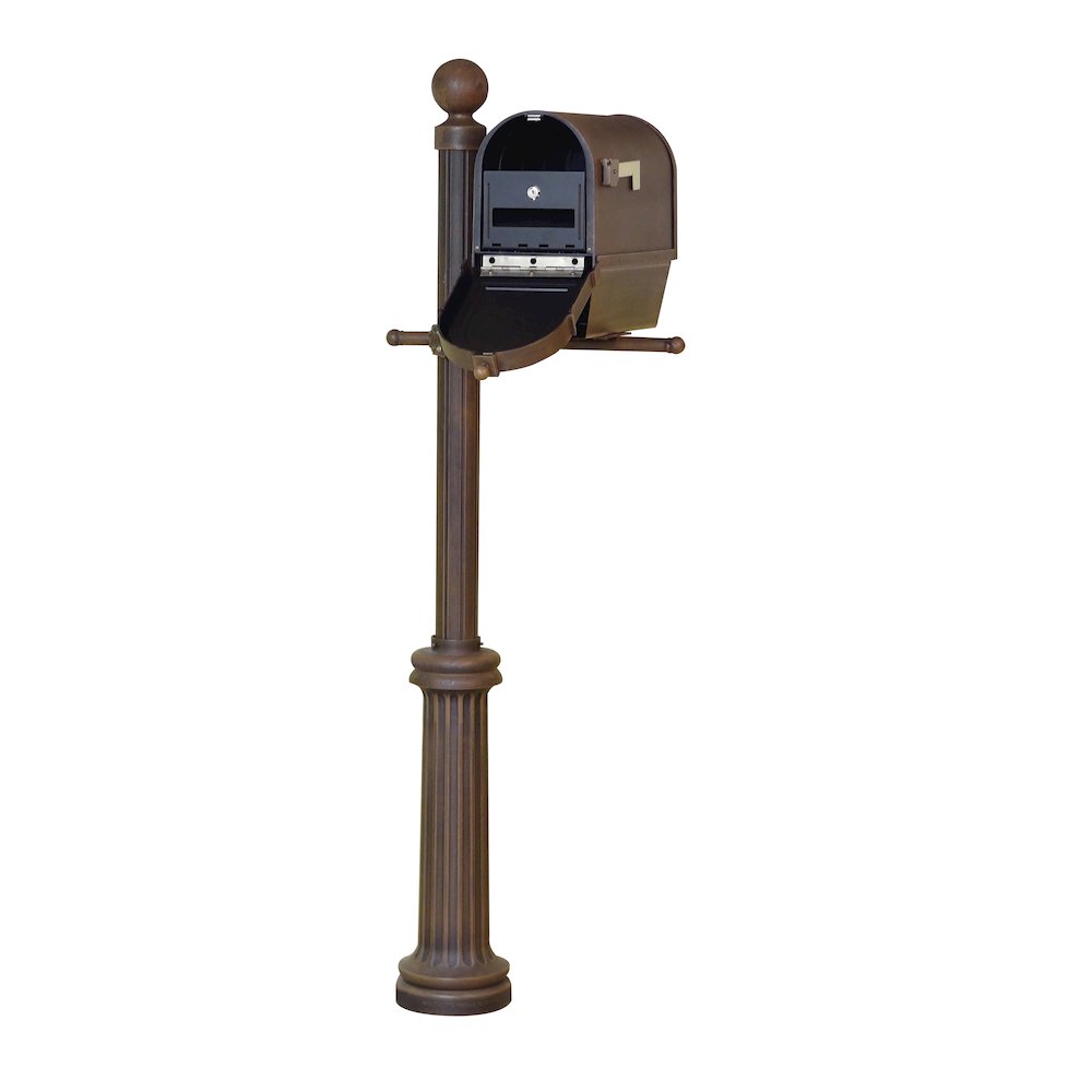 Curbside Mailbox with Newspaper Tube, Locking Insert and Fresno Mailbox Post. Picture 1