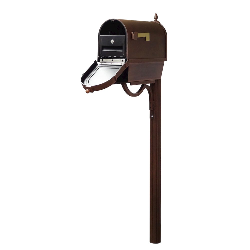 Curbside Mailbox with Newspaper Tube, Locking Insert and Richland Mailbox Post. Picture 1