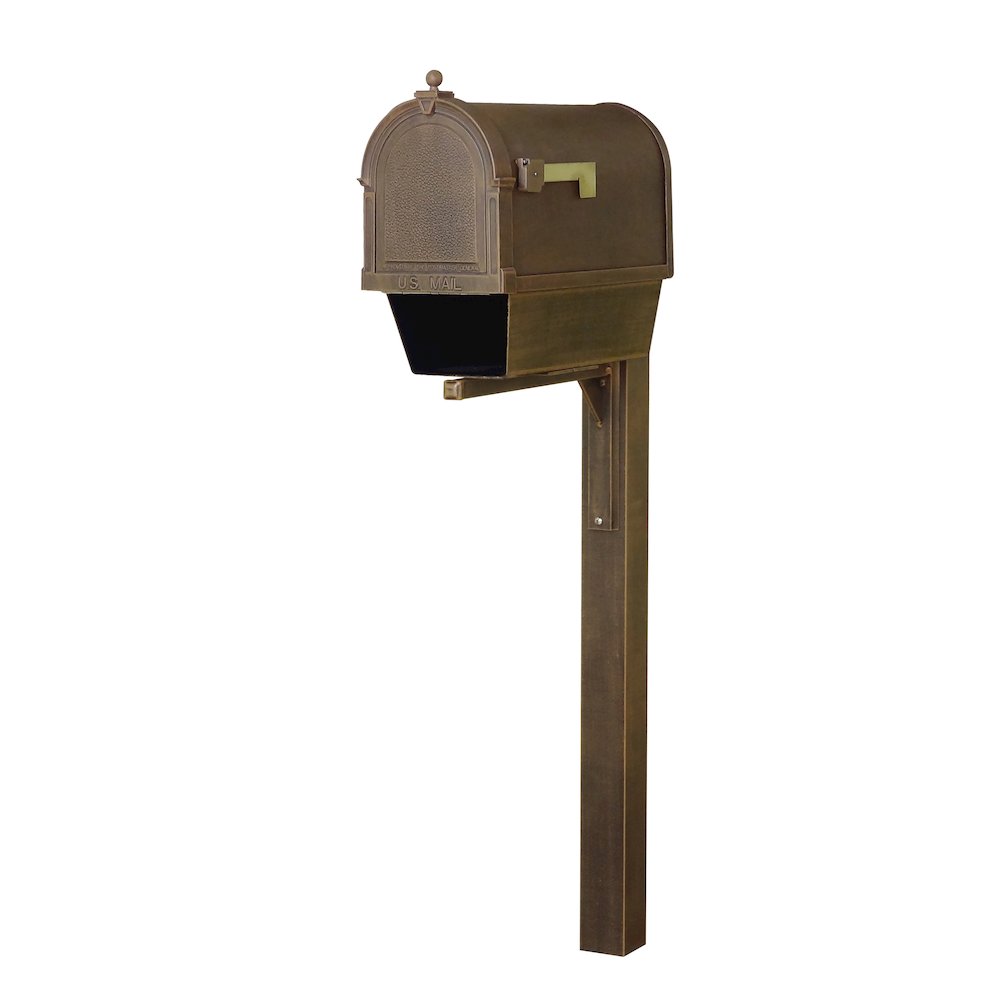 Berkshire Curbside Mailbox with Newspaper Tube and Wellington Mailbox Post. Picture 1