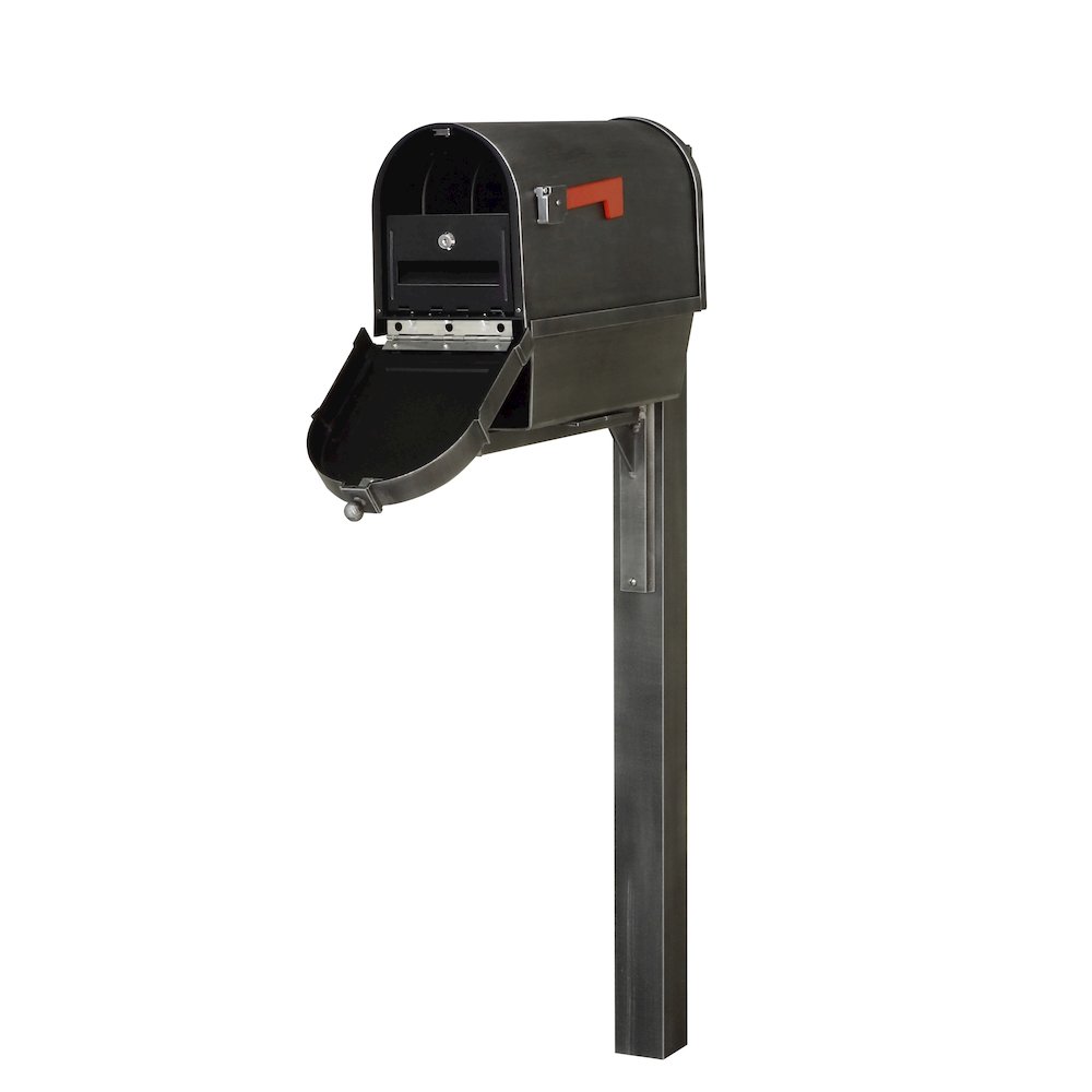 Curbside Mailbox with Newspaper Tube, Locking Insert and Wellington Mailbox Post. Picture 1