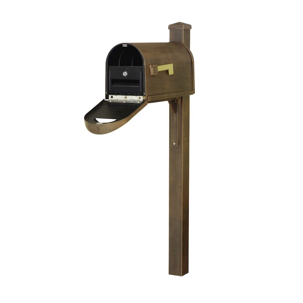 Curbside Mailbox wtih Locking Insert and Wellington Direct Burial Mailbox Smooth. Picture 1