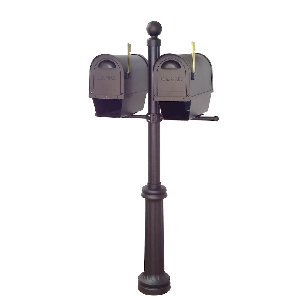 Classic Curbside Mailboxes with Newspaper Tube and Fresno Double Mount Mailbox. Picture 2