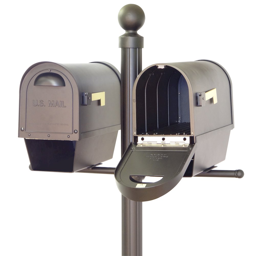 Classic Curbside Mailboxes with Newspaper Tube and Fresno Double Mount Mailbox. Picture 4