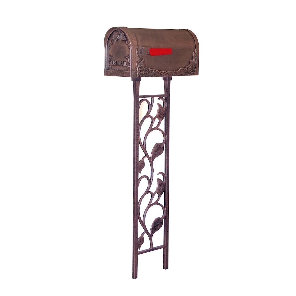 Floral Curbside Mailbox with Floral Mailbox Post. Picture 1