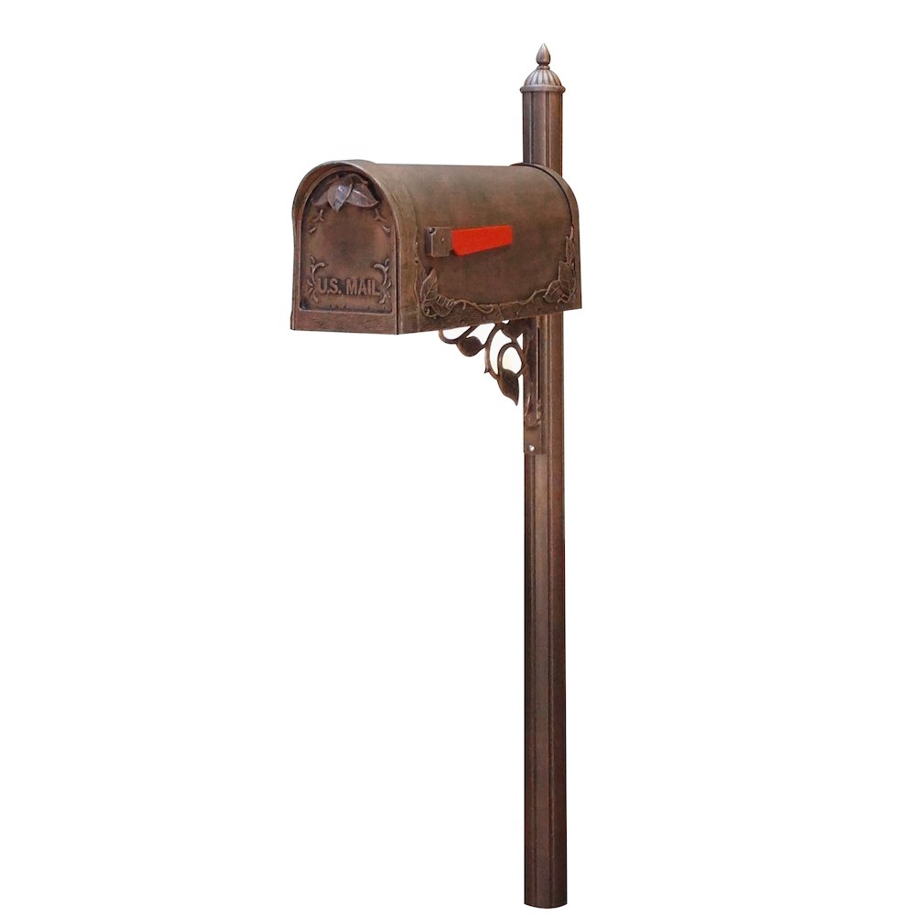 Floral Curbside Mailbox with Albion Mailbox Post. Picture 1
