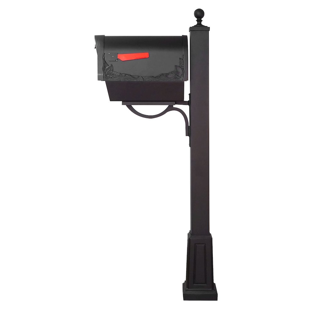 Floral Curbside Mailbox with Newspaper Tube and Springfield Mailbox with Base. Picture 4