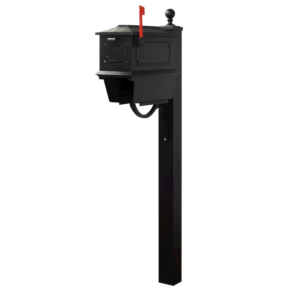 Kingston Curbside Mailbox with Newspaper Tube and Springfield Mailbox Post. Picture 2