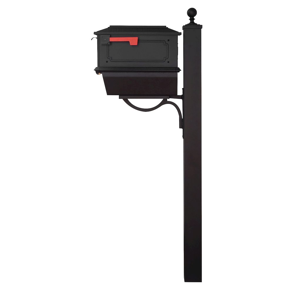 Kingston Curbside Mailbox with Newspaper Tube and Springfield Mailbox Post. Picture 4