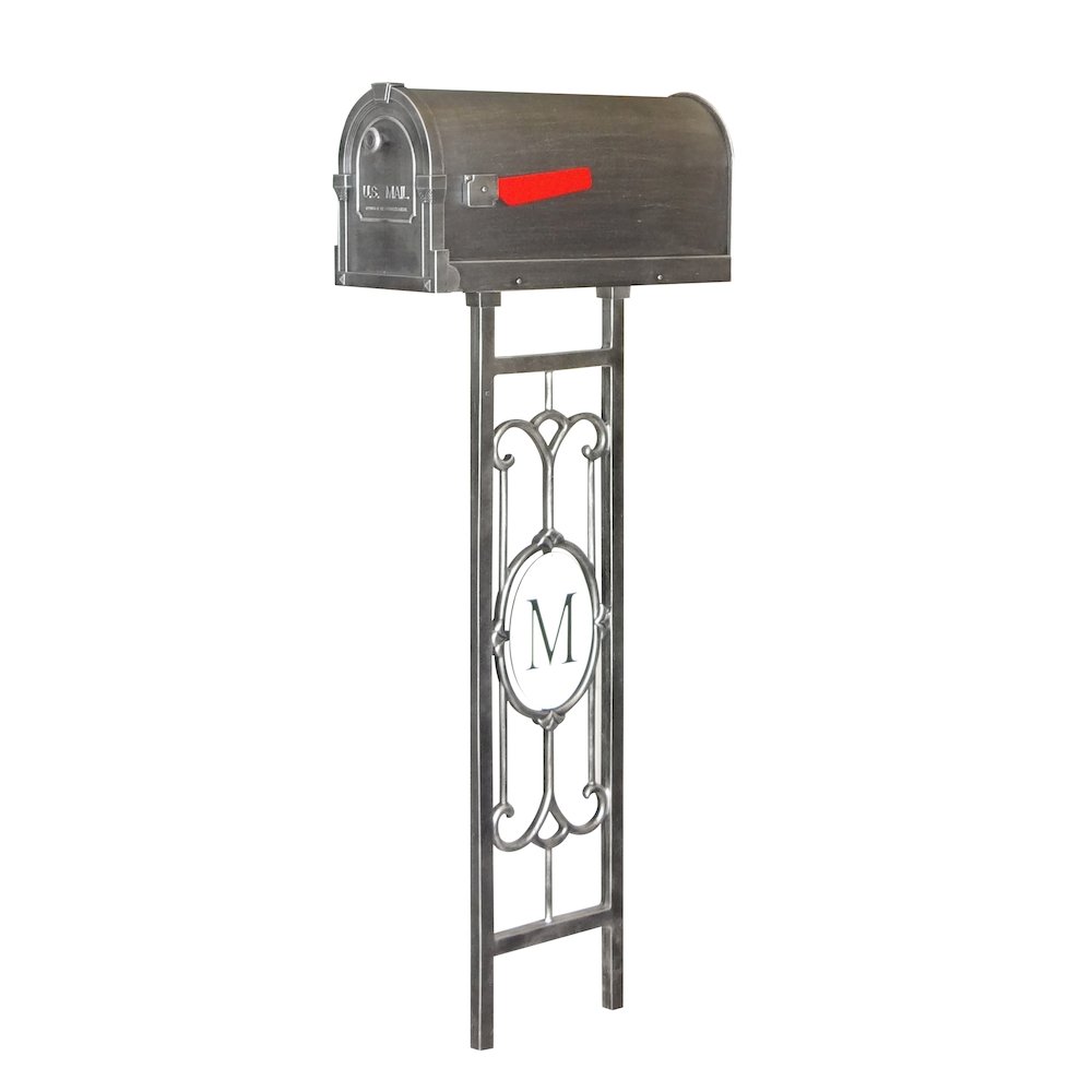 Savannah Curbside Mailbox with Monogram Mailbox Post. Picture 1