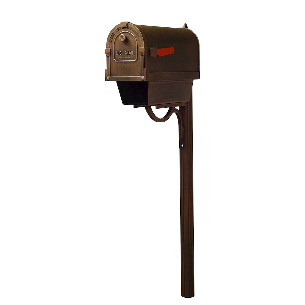 Savannah Curbside Mailbox with Paper Tube and Richland Mailbox Post. Picture 1