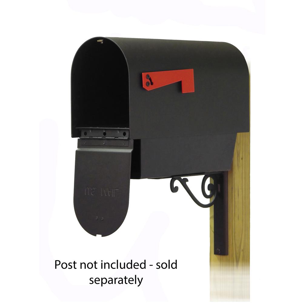 Titan Steel Curbside Mailbox with Newspaper tube and Baldwin front single mailbox mounting bracket. Picture 2