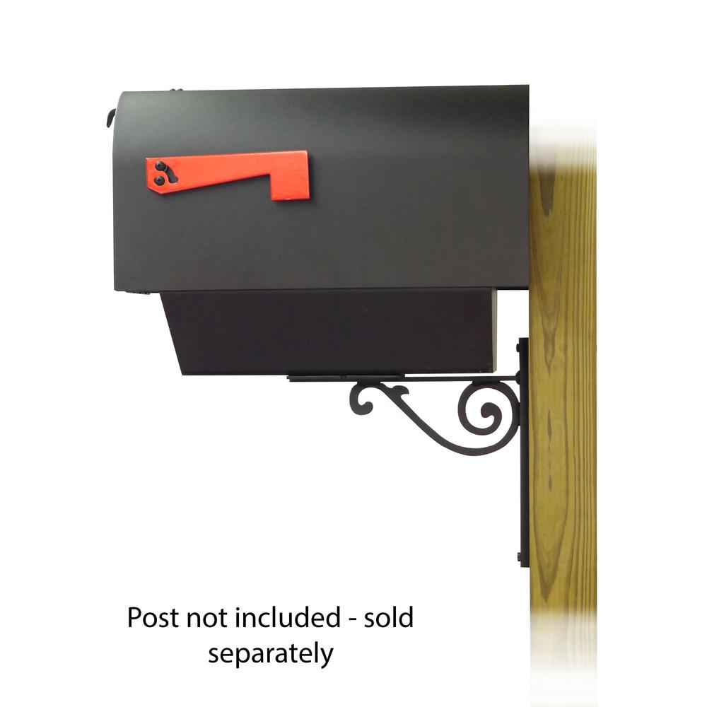 Titan Steel Curbside Mailbox with Newspaper tube and Baldwin front single mailbox mounting bracket. Picture 3
