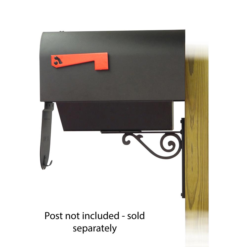 Titan Steel Curbside Mailbox with Newspaper tube and Baldwin front single mailbox mounting bracket. Picture 4