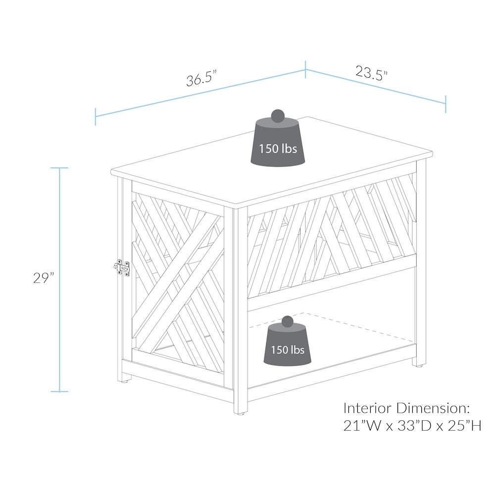 Modern Lattice Wooden Pet Crate End Table. Picture 8