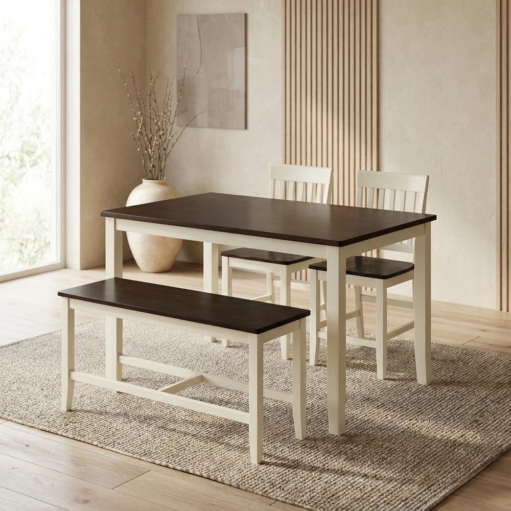 Jofran Solid Wood Counter Height Dining Set 4-Piece, Distressed Finish. Picture 3