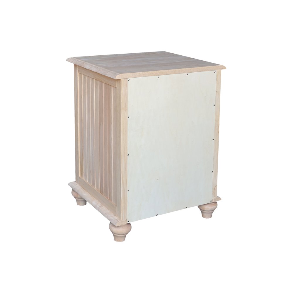 Solid Wood Nightstand with Storage Cabinet, Ready to Finish Bedside Table. Picture 5