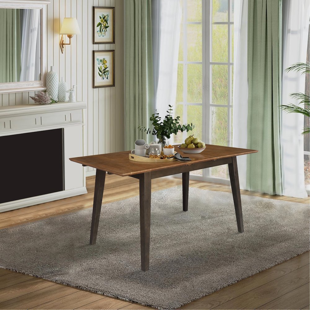 60" Butterfly Extension Dining Table, Modern Industrial Dining Table. Picture 2