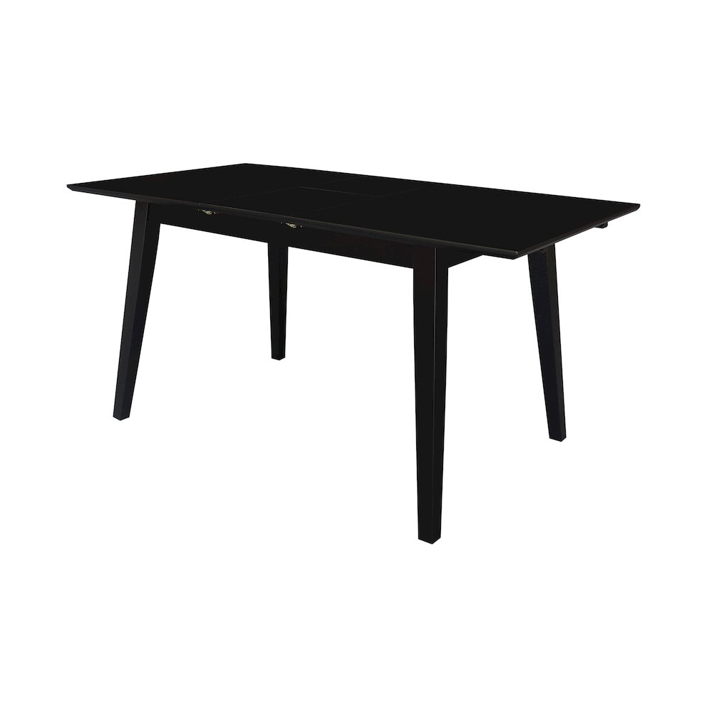 60" Butterfly Extension Dining Table, Black Contemporary Kitchen Table. Picture 1