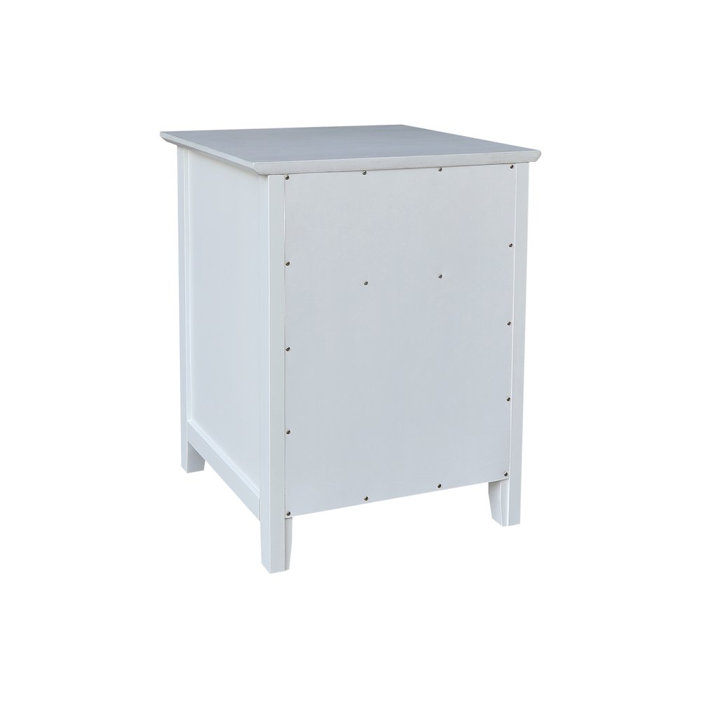 Solid Wood Nightstand with Storage Cabinet, Chalk & White Two-Tone Bedside Table. Picture 6