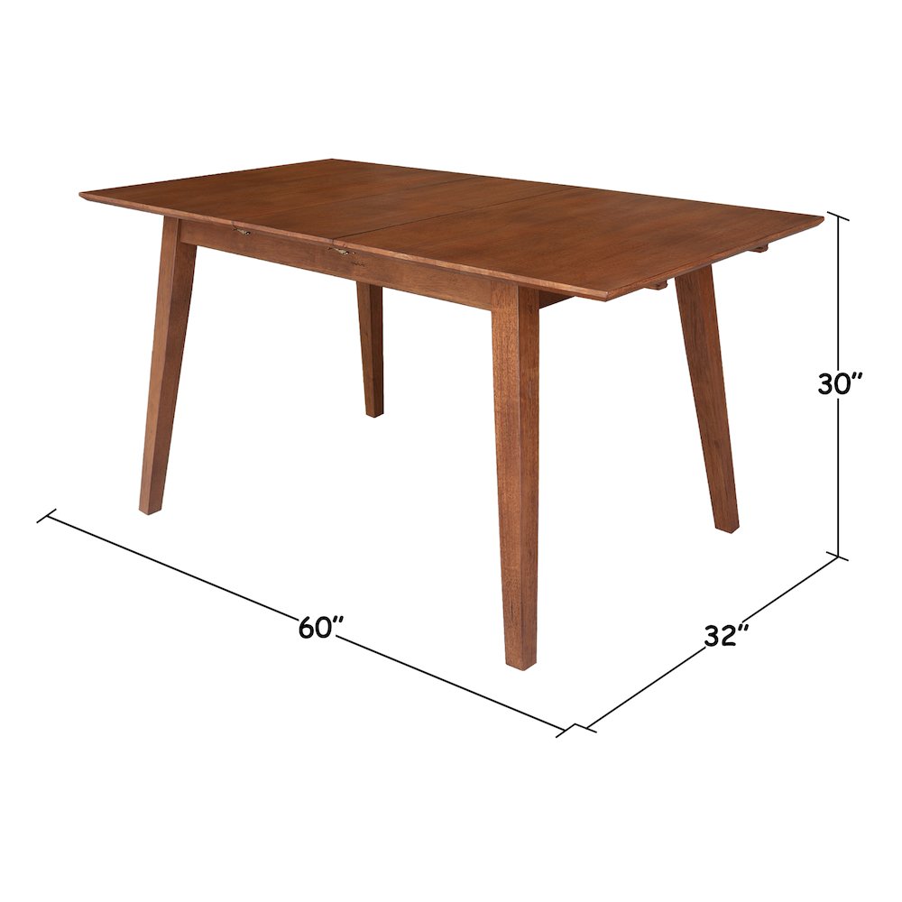 60" Butterfly Extension Dining Table, Rich Bourbon Oak Transitional Dining Table. Picture 4