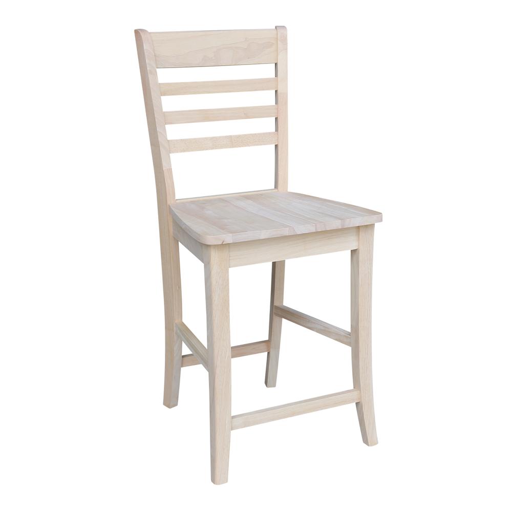 Roma Counter height Stool - 24" Seat Height, Unfinished. Picture 7